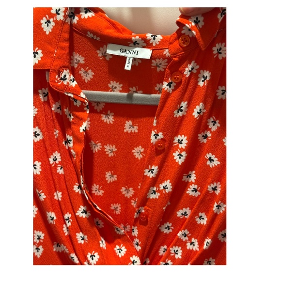 Ganni Red and Floral Collared Dress XS (US 2) NWOT - Picture 10 of 15